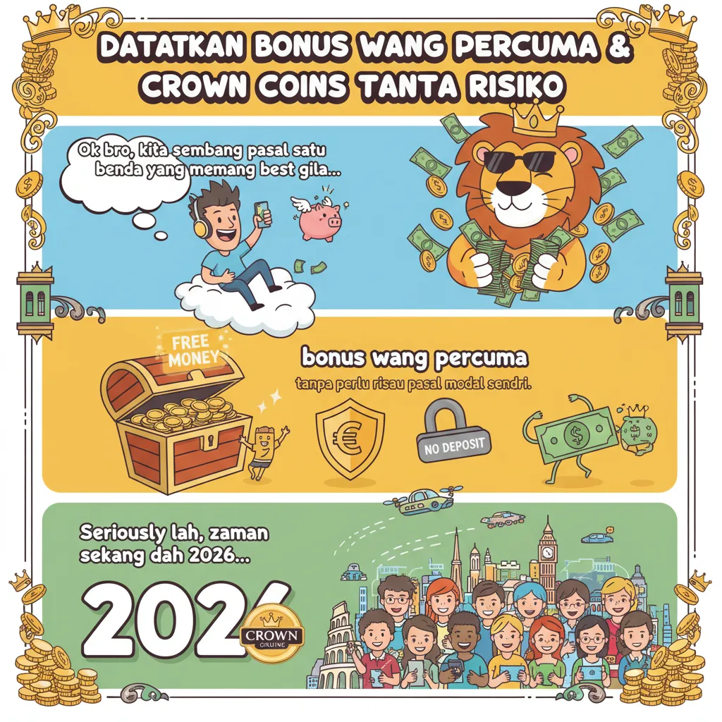 Dapatkan Bonus Wang Percuma & Crown Coins Tanpa Risiko