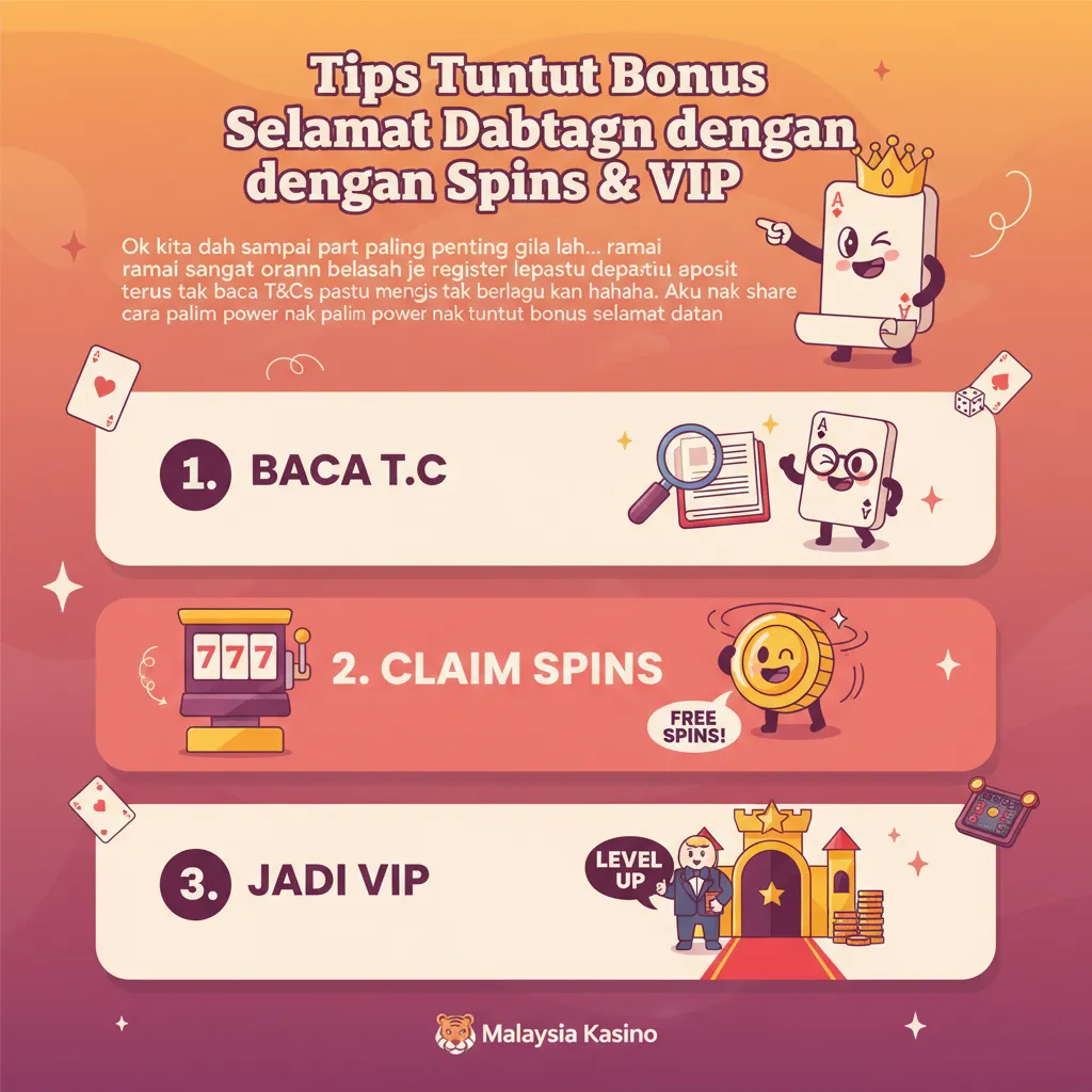 Tips Tuntut Bonus Selamat Datang dengan Spins & VIP